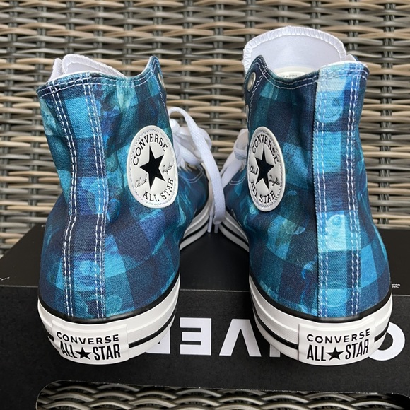 Converse Ctas Hi Blue Plaid/White/Black MEN`S - Picture 14 of 16